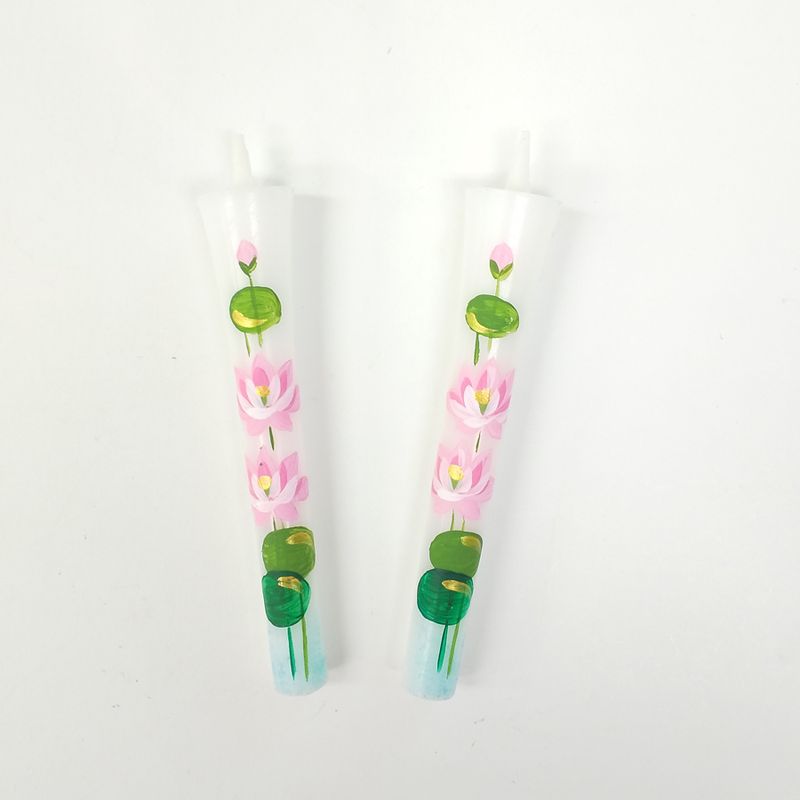 手繪日本蠟燭 - 蓮花(3號裝2支裝)
