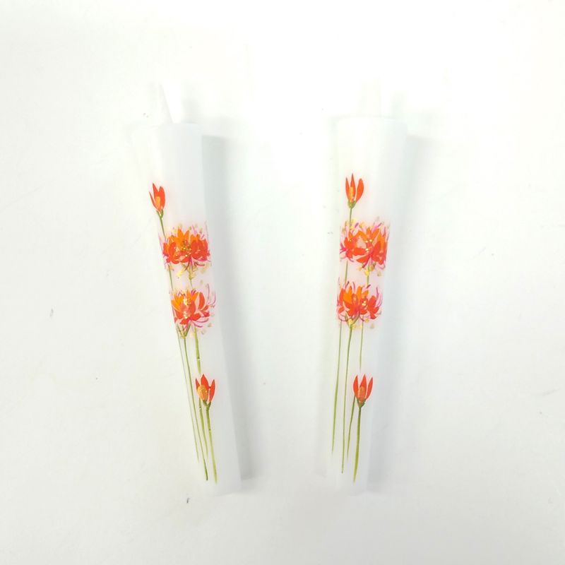 Hand-Painted Japanese Candles - Higanbana (Size 3 Set of 2)