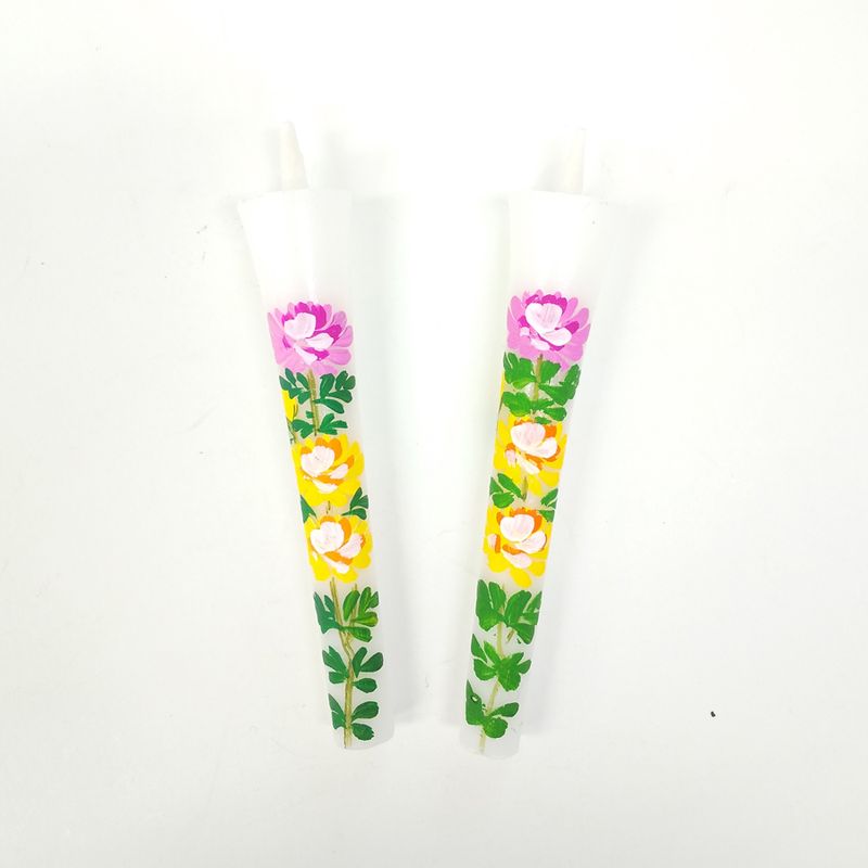 เทียนญี่ปุ่นที่หุ้้ำสีด้วยมือ - ดอกเซ่ชานเทิมุส (ไซส์ 3 ชุด 2 ชืา้)