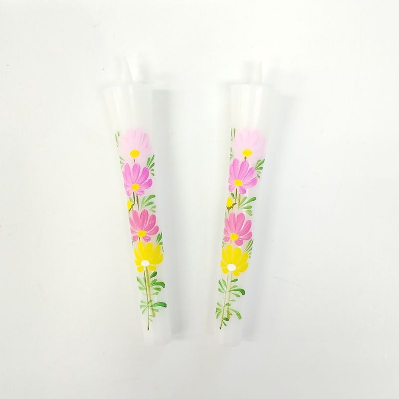 Hand-Painted Japanese Candles - Cosmos (Size 3 Set of 2)