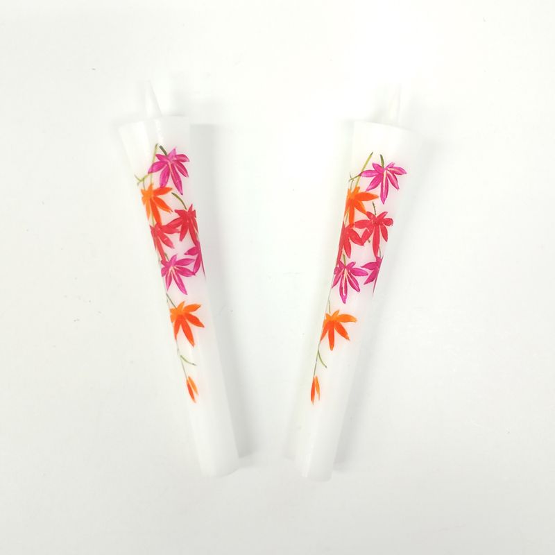 Handbemalte japanische Kerzen – Ahorn (Größe 3, 2er-Set)
