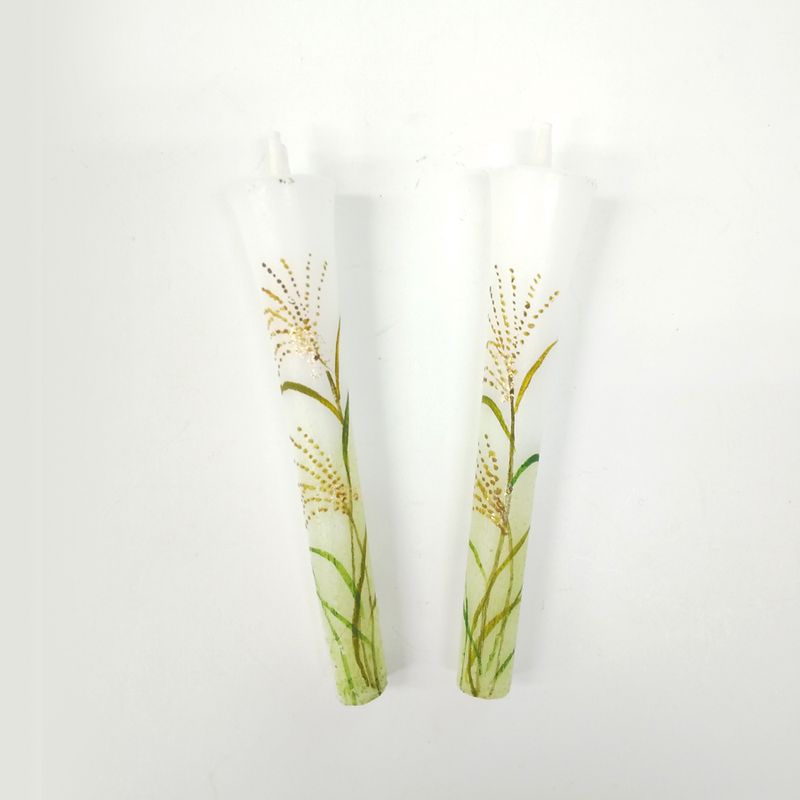Hand-Painted Japanese Candles - Susuki (Size 3 Set of 2)