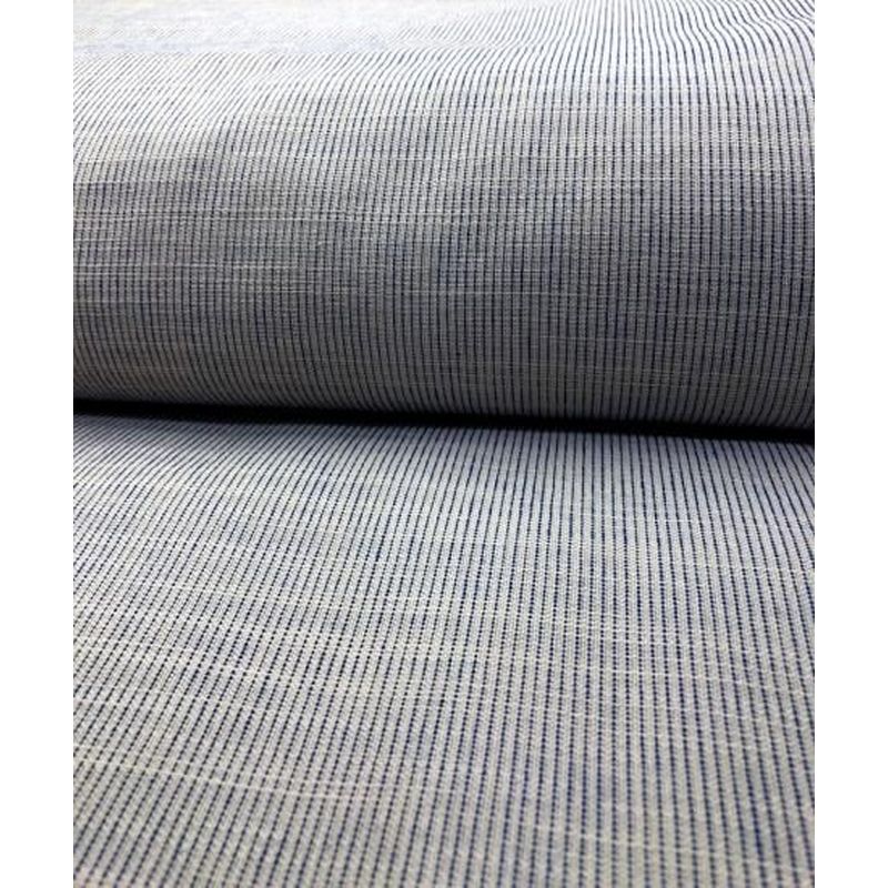 Cotton Fabric - Crinkle Weave Pinstripe White-Blue