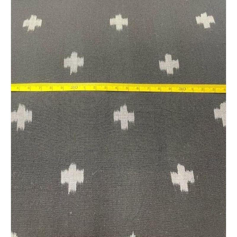 Cotton Fabric - Soft Weave Cross Black