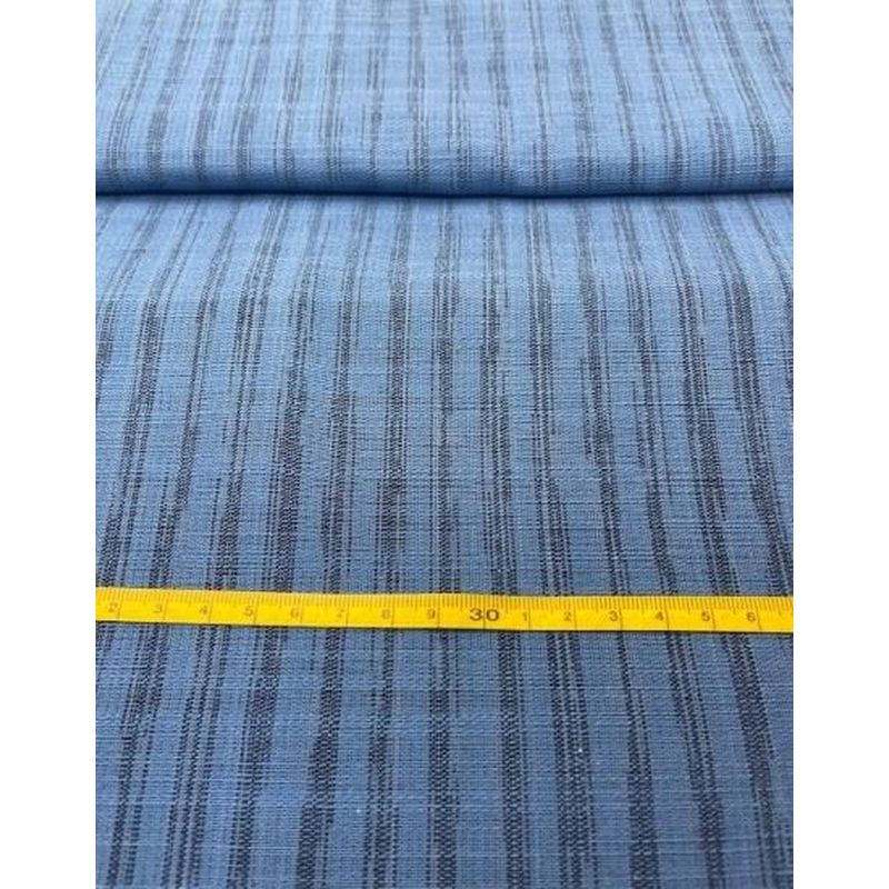 Cotton Fabric - Crinkle Weave Yoroke Stripe Light Blue