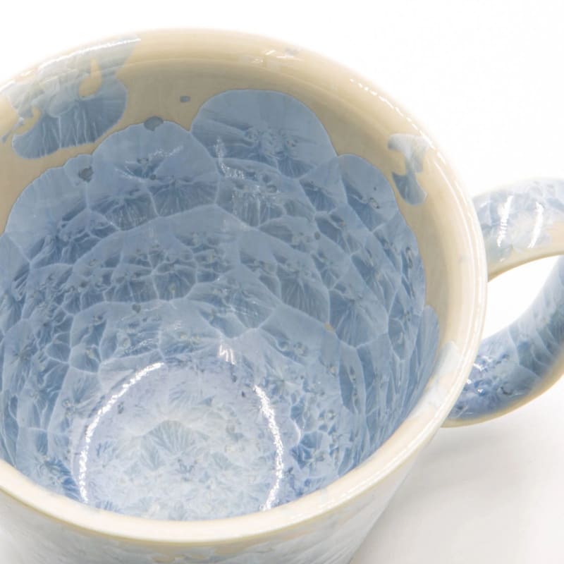 Mug - Kyo-yaki Hana-kessho Silver Wisteria, Lifelong Companion (Cedar Box)