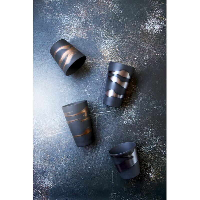 Beer Cup Pair - Kingin nagashi in a Wooden Box