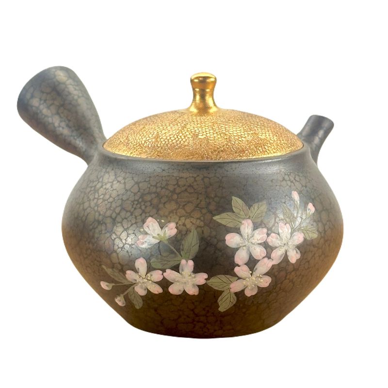 Teapot - SHORYU Tenmoku Glaze Gold Lid
