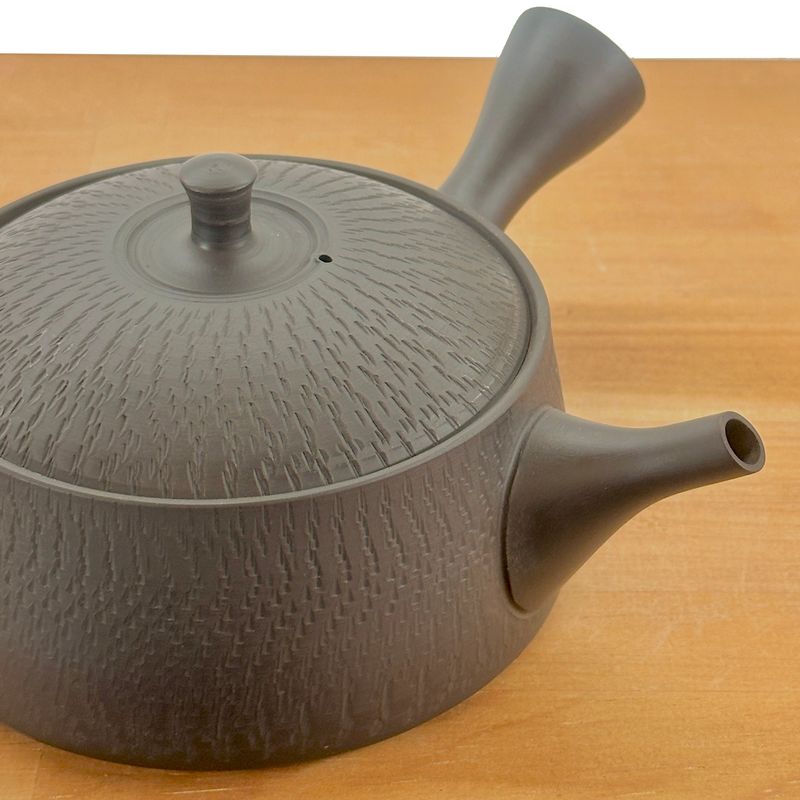 Teekanne - GYOKKO Schwarzer Ton Große flache Form Biri