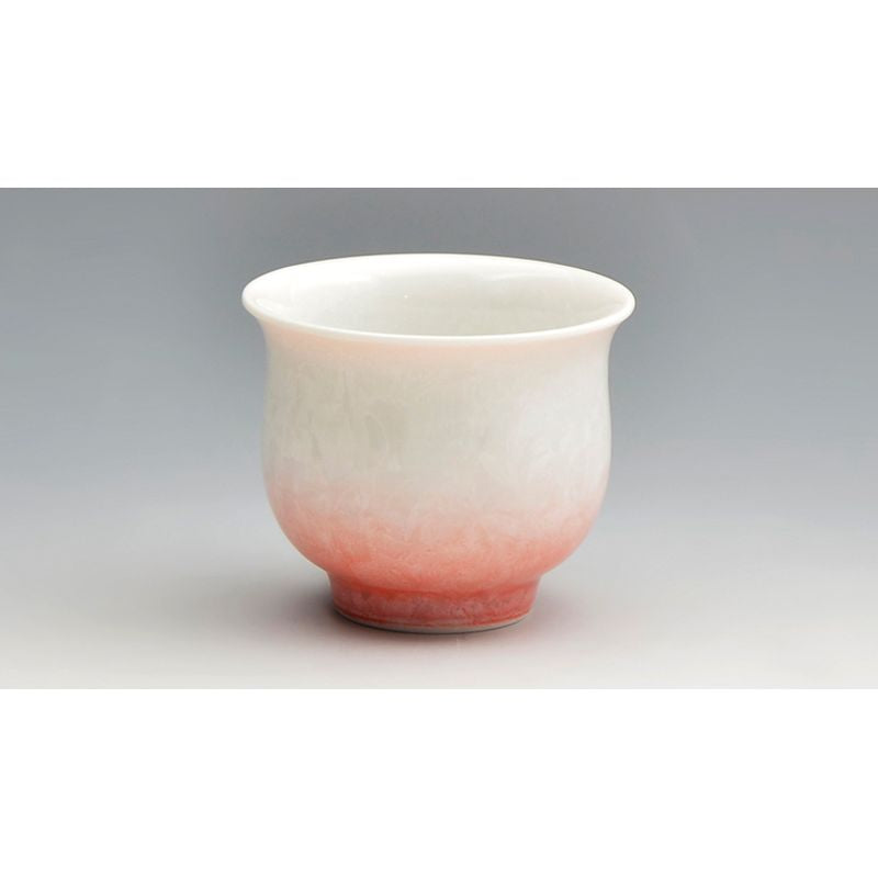 Sake Set - FLOWER CRYSTAL White Base Blue Red