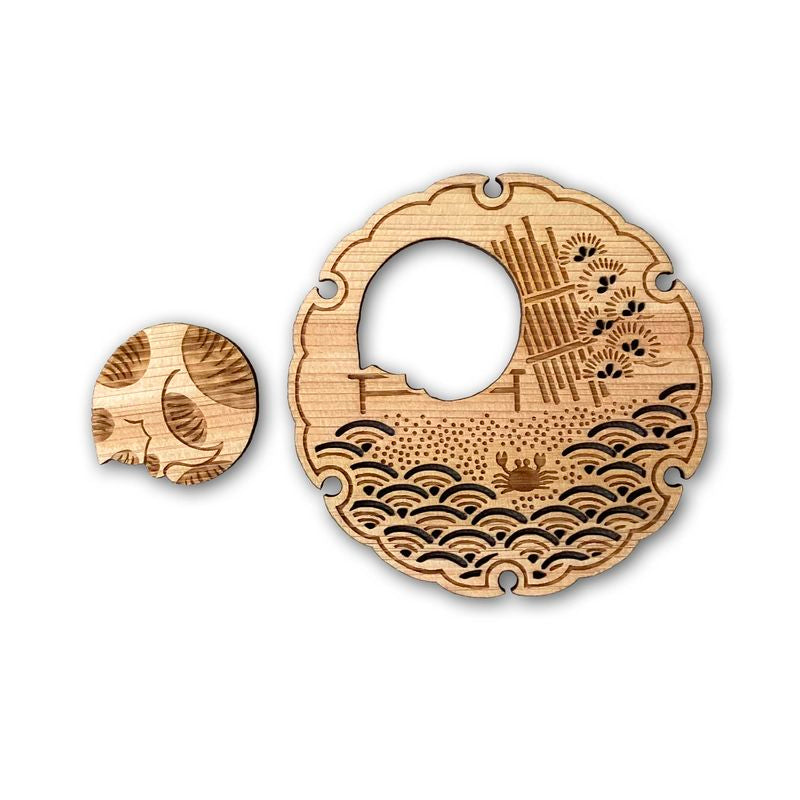 Ensemble repose-baguettes et dessous de verre - Crabe et Kijishiro