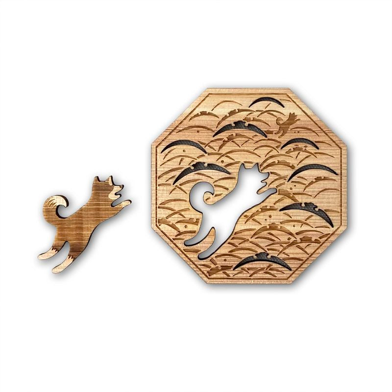 Chopstick Rest and Coaster Set - Tsuyushiba with Black Shiba