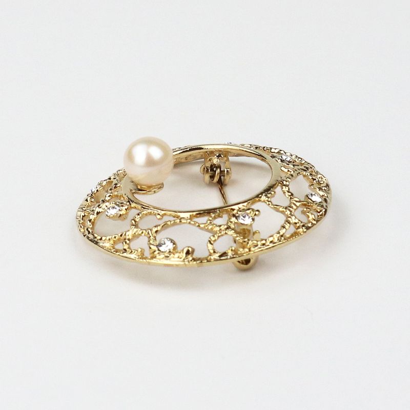 دبوس - لؤلؤة أكويا دائرية ذهبية 7.5-8.0 مم