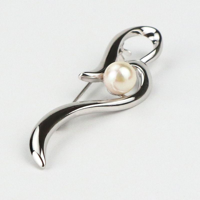 Brooch - Akoya Pearl Simple Wave 8.0-8.5mm