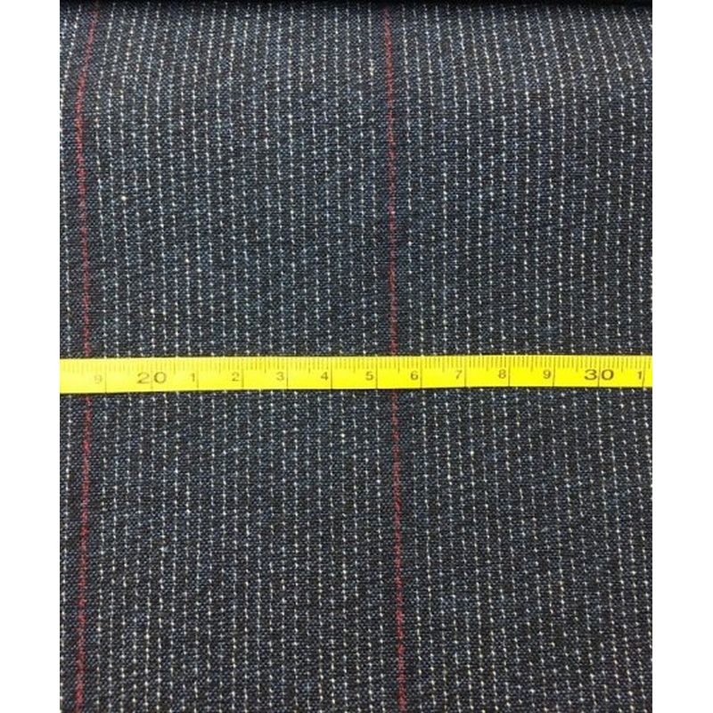 SHIMOGAWA KURUME KASURI Fabric Tambunjin Pinst Ripe Blue And Red