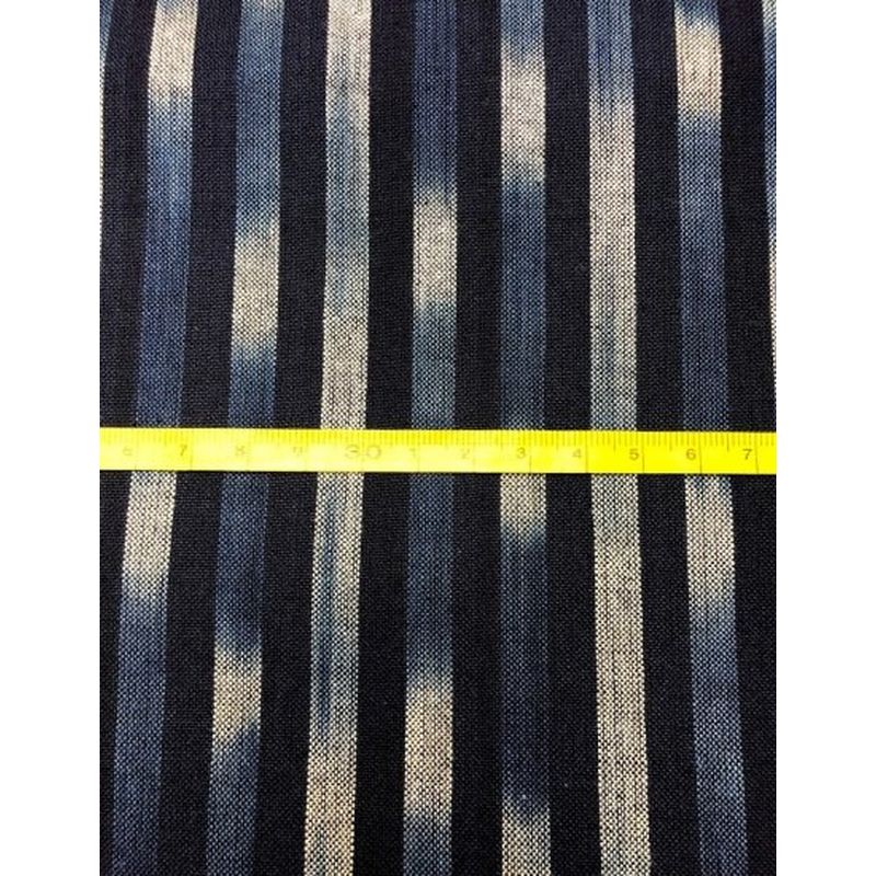 SHIMOGAWA KURUME KASURI Fabric Ai Bokashi Dyeing Stripe Navy