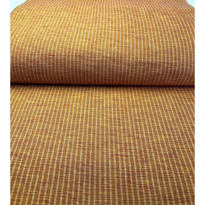 SHIMOGAWA KURUME KASURI Fabric Two Stripes Kiri Marigold