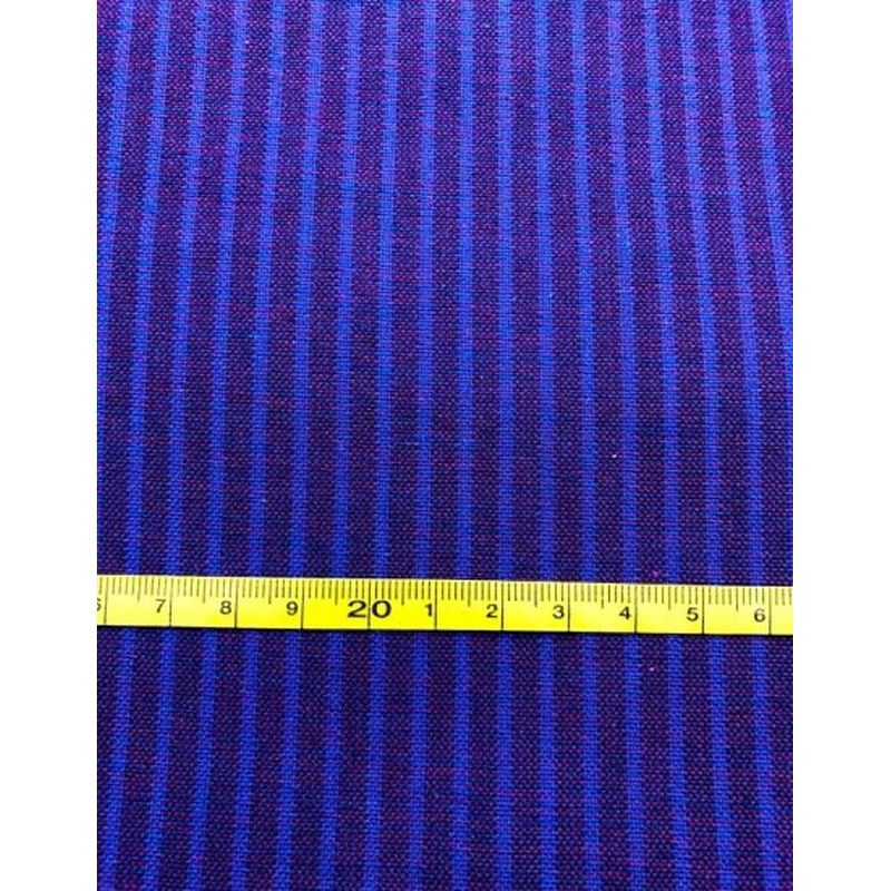 SHIMOGAWA KURUME KASURI Fabric Two Stripes Kiri Ruby