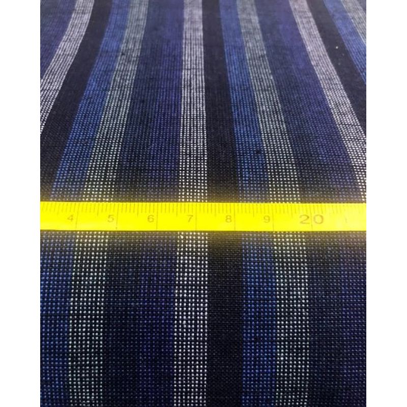 SHIMOGAWA KURUME KASURI Fabric 6 Colors One Striped Navy Blue