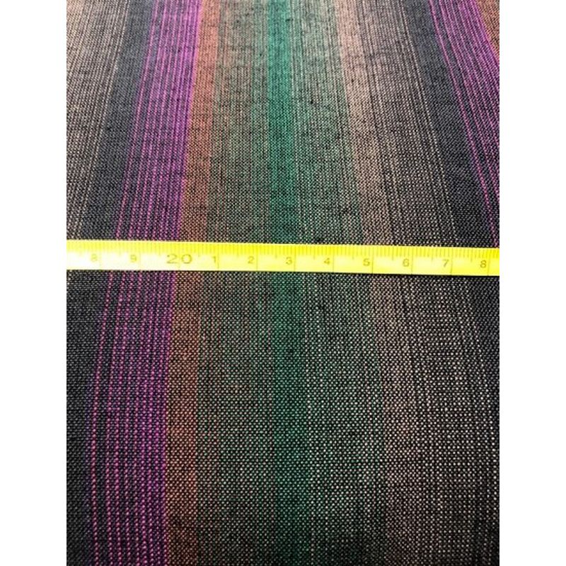 SHIMOGAWA KURUME KASURI Fabric 4 Standing Rapid Striped Green Purple