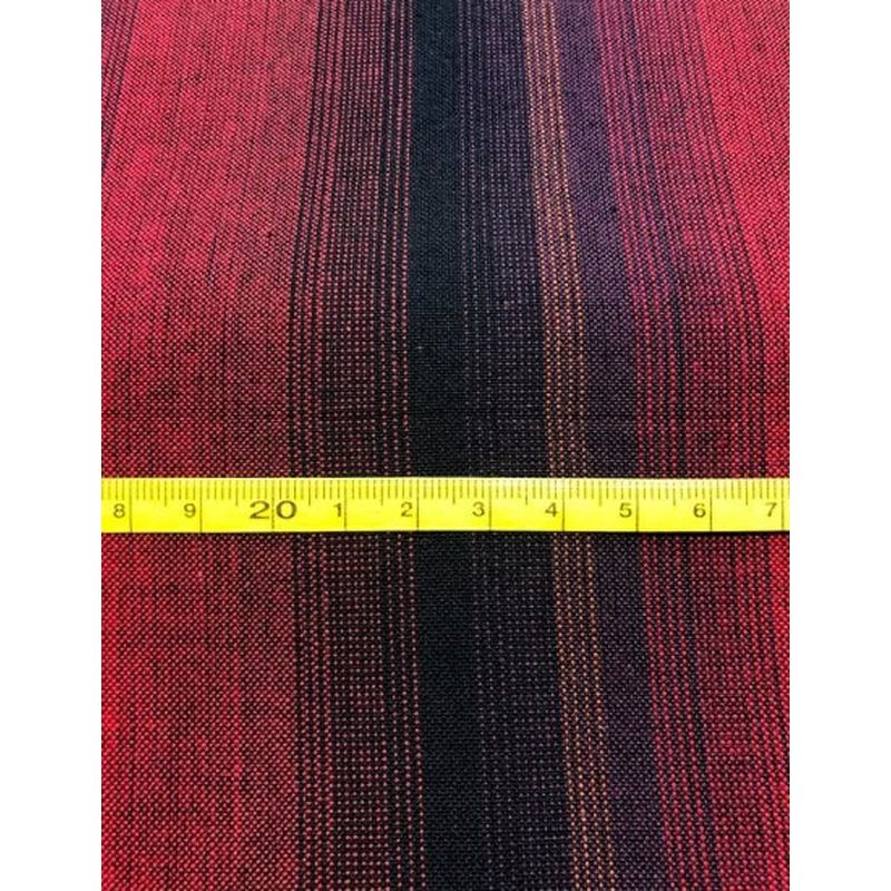 SHIMOGAWA KURUME KASURI Fabric 4 Standing Stripes 20/1 Red