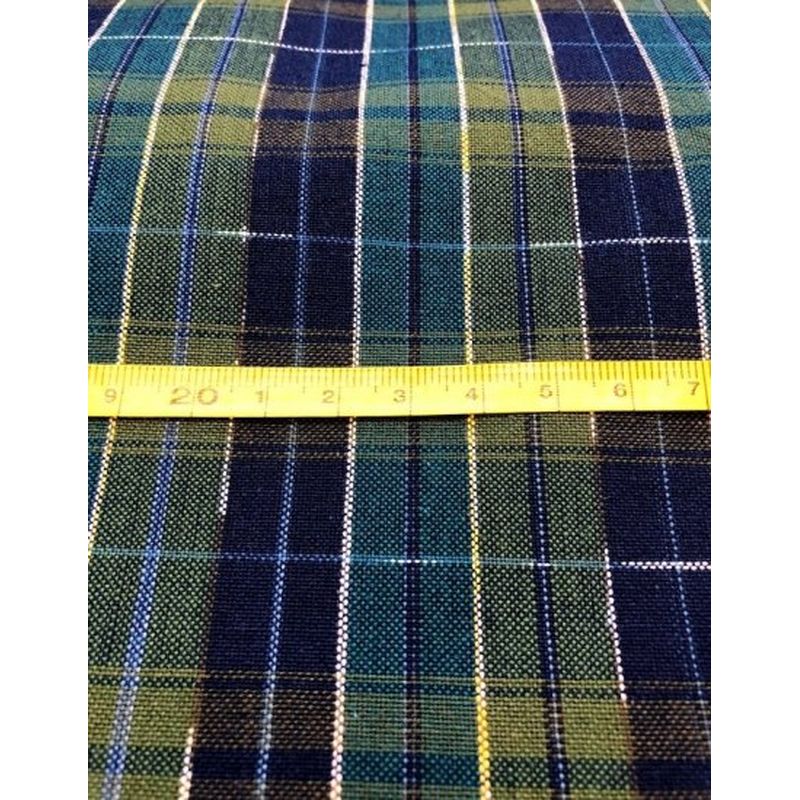 SHIMOGAWA KURUME KASURI Fabric 8 Standing Kasuri Lattice Green