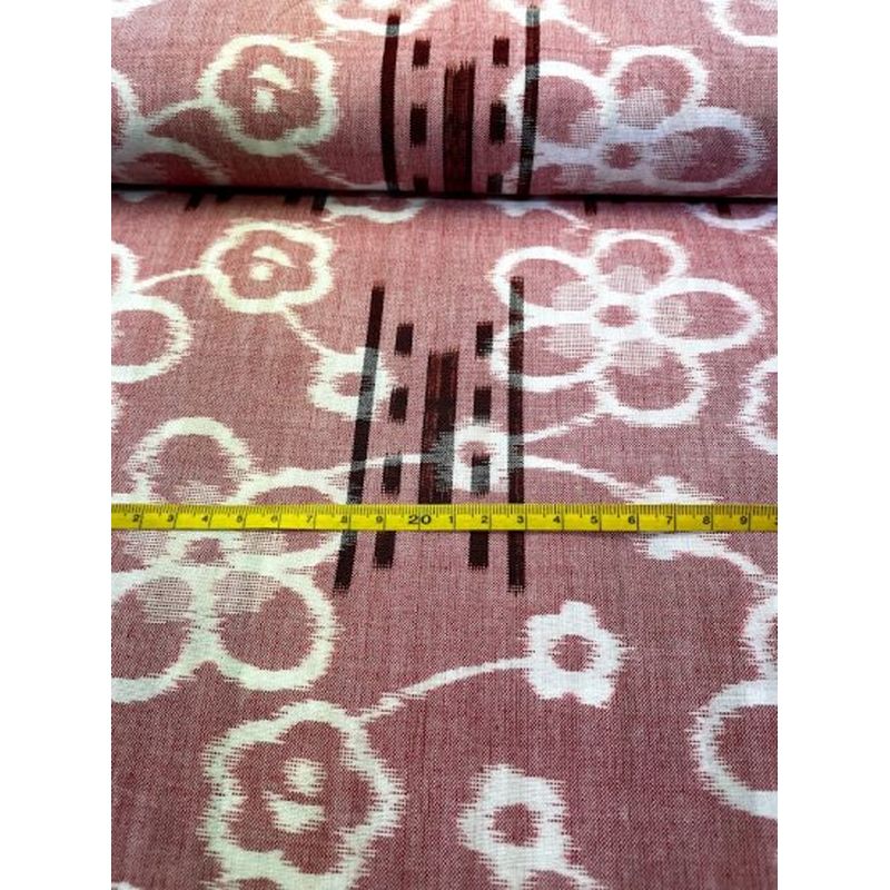 SHIMOGAWA KURUME KASURI Fabric Ume Pink (Blactor Combination)