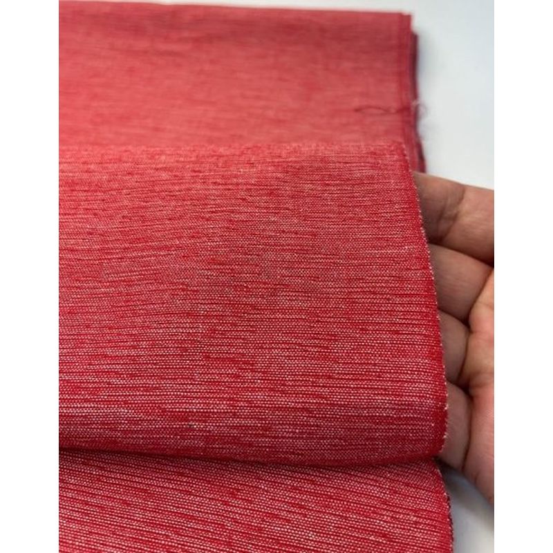 SHIMOGAWA KURUME KASURI Fabric 60/2 2 Pougi Thread Strawberry