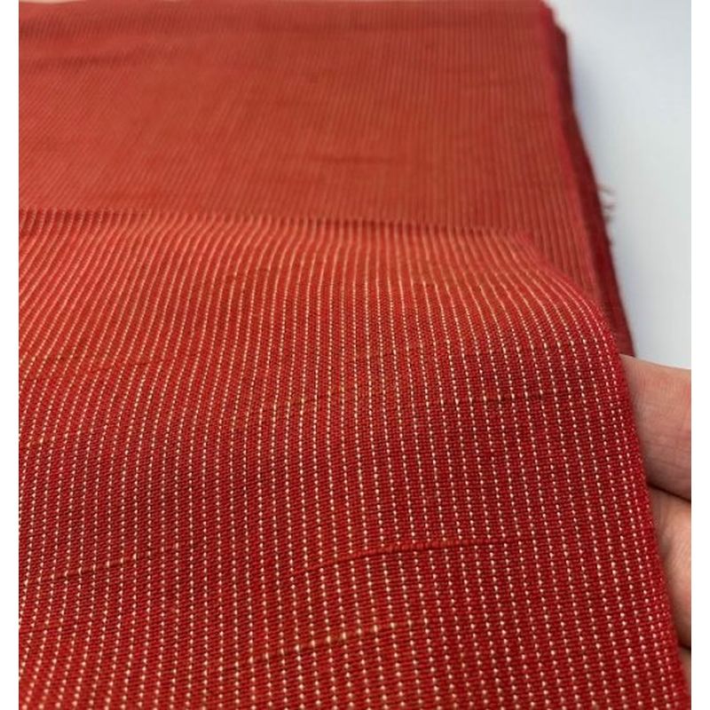 SHIMOGAWA KURUME KASURI Fabric 16 Slab Plain Vermilion