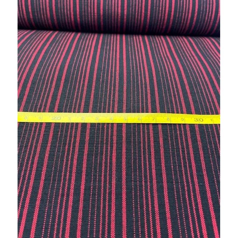 SHIMOGAWA KURUME KASURI Fabric 16 Standing Grade Black Red