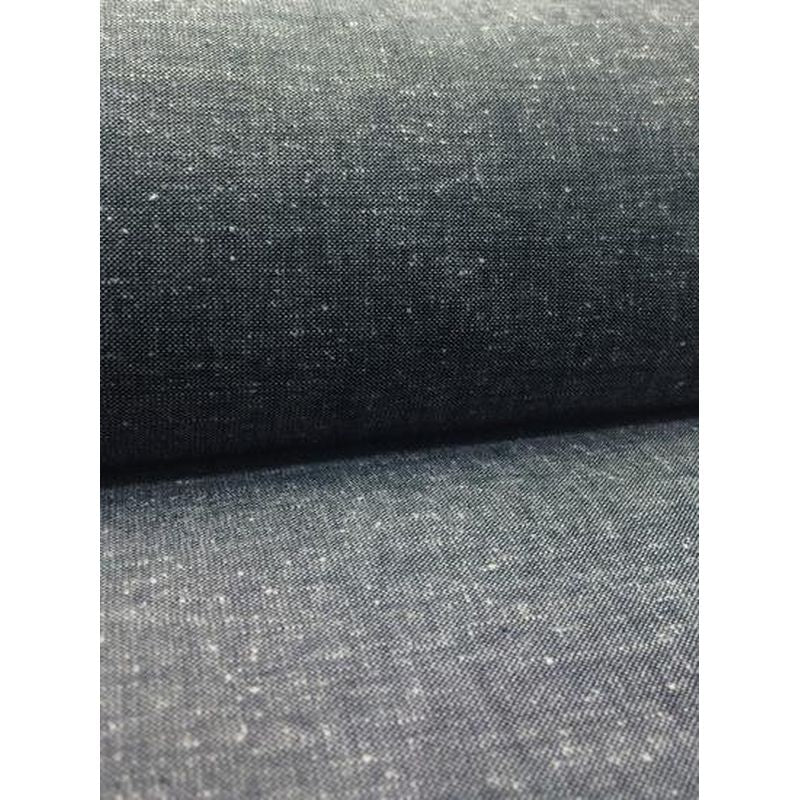 SHIMOGAWA KURUME KASURI Fabric Nep Plain Removal (Dark Blue X Bleached)