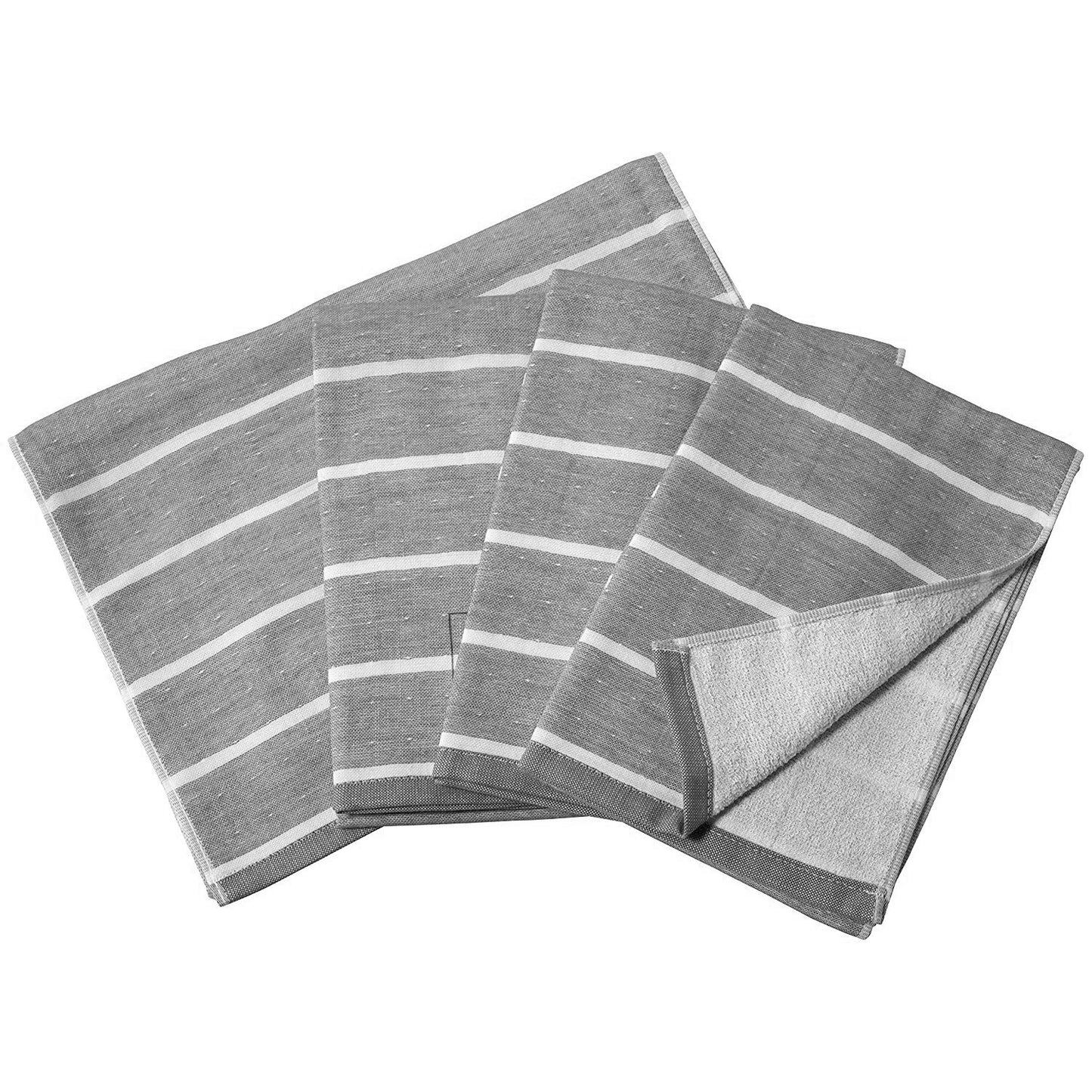 Senshu - Border Gauze Face Towel Cotton 4-Pack