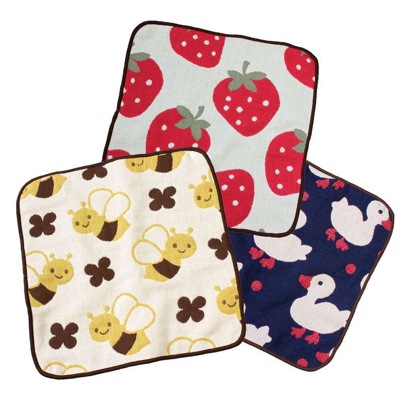 Hiorie Baby Handkerchief 5-Fold Gauze 3 Sheets Fabric 100% Cotton Acrylic Japan