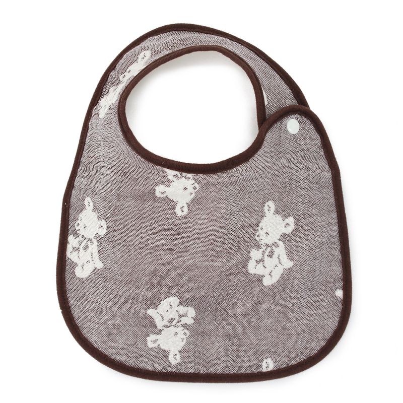 Hiorie Baby Bib Bear 4-Fold Gauze 1 Sheets Fabric 100% Cotton Dry Japan