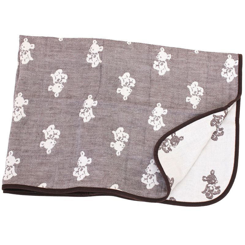 Hiorie Baby Blanket Quarter Bear 4-Fold Gauze 100% Cotton Water Absorption Japan