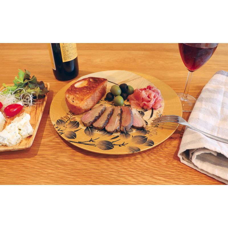 طبق خشبي مطلي بالزجاج كيكا - هلال وزهرة البرسيم