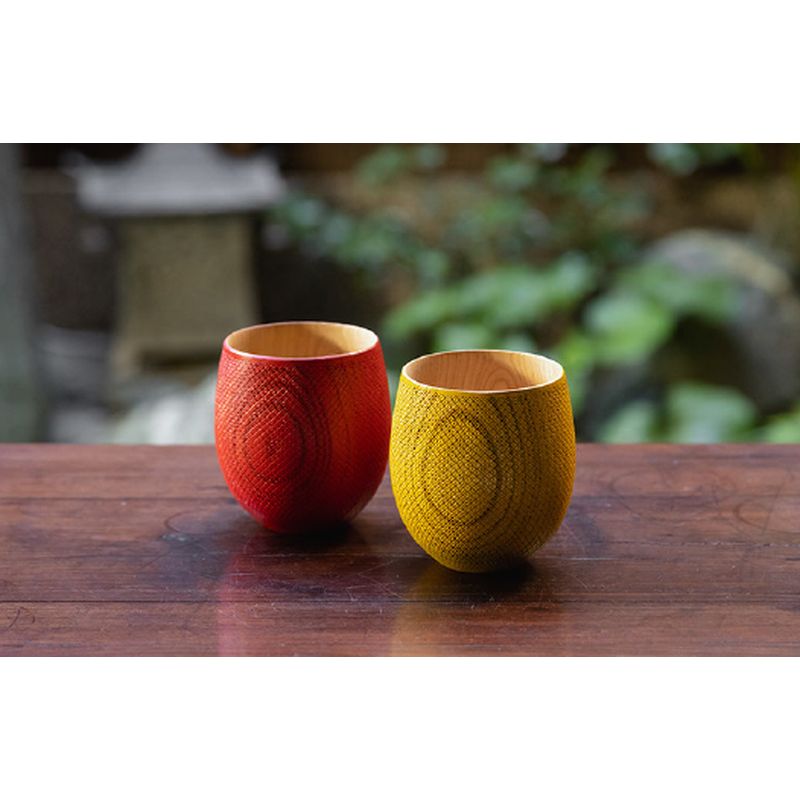 玻璃涂层雕花茶杯 - 筛烘叶小纹图案