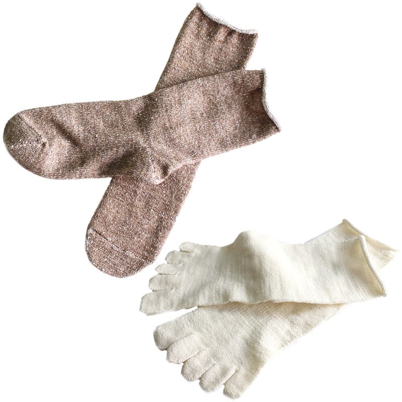 Hiorie Five Finger Toe Women's M Size 2 Pairs of Socks Silk and Wool Japan