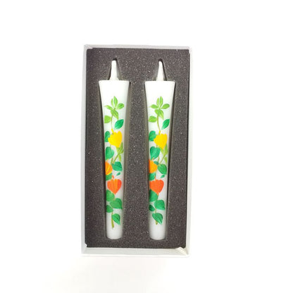 Hand-Painted Japanese Candles - Hozuki (Size 3 Set of 2)
