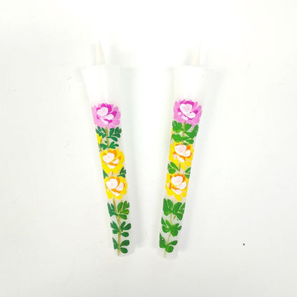 Handbemalte japanische Kerzen – Chrysantheme (Größe 3, 2er-Set)