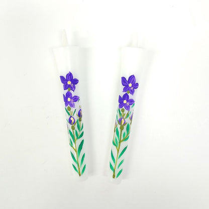 Hand-Painted Japanese Candles - Kikyo (Size 3 Set of 2)