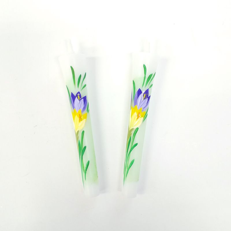 Hand-Painted Japanese Candles - Crocus (Size 3 Set of 2)