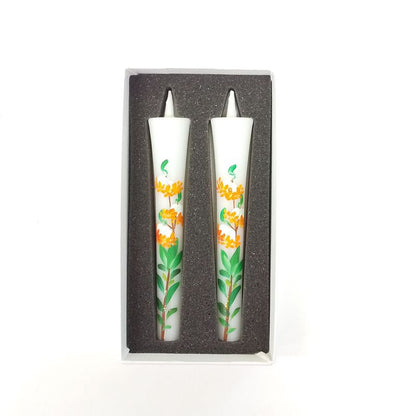 Hand-Painted Japanese Candles - Mitsumata (Size 3 Set of 2)