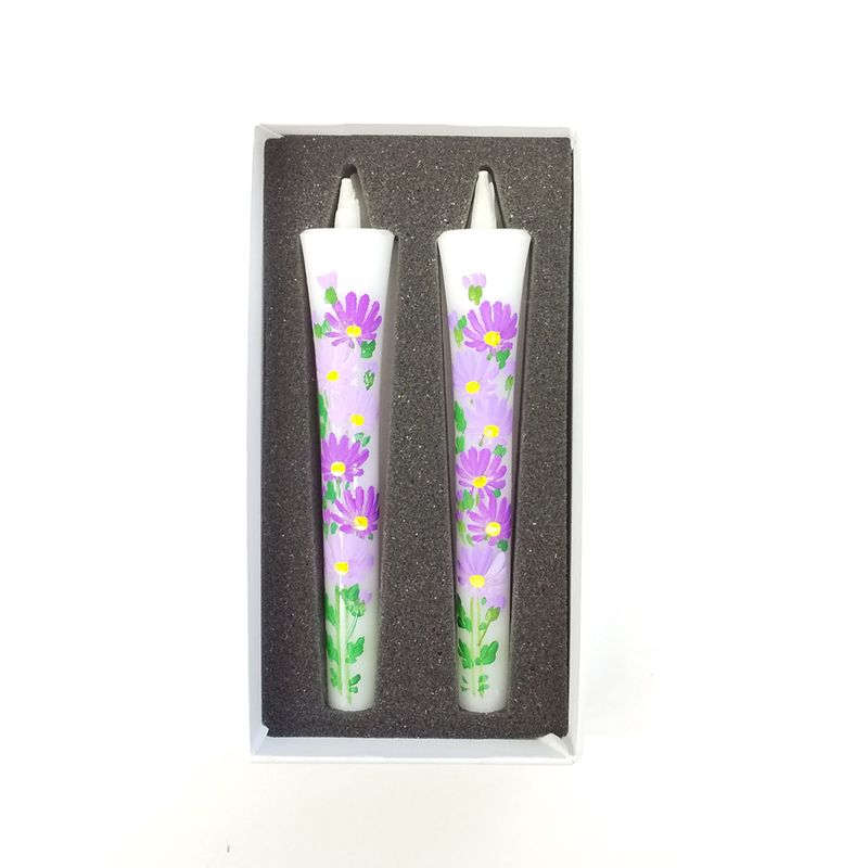 Hand-Painted Japanese Candles - Miyakowasure (Size 3 Set of 2)