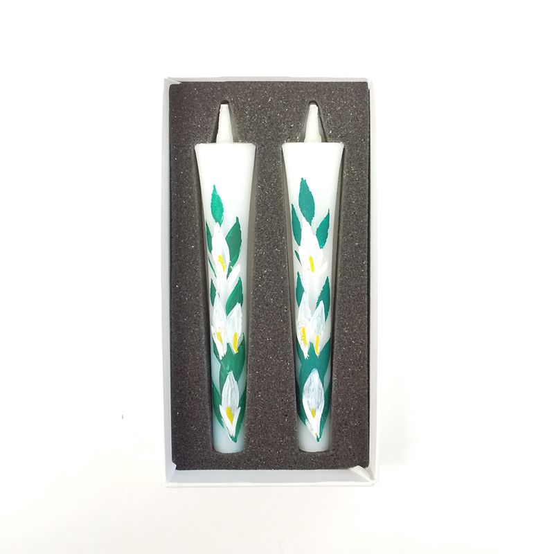 Hand-Painted Japanese Candles - Mizubasho (Size 3 Set of 2)