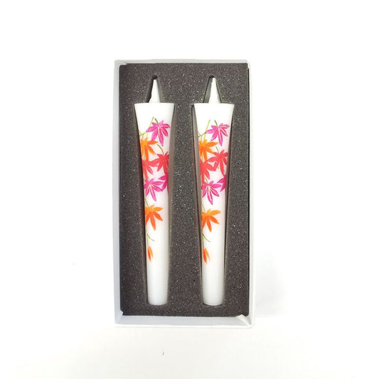 Hand-Painted Japanese Candles - Maple (Size 3 Set of 2)