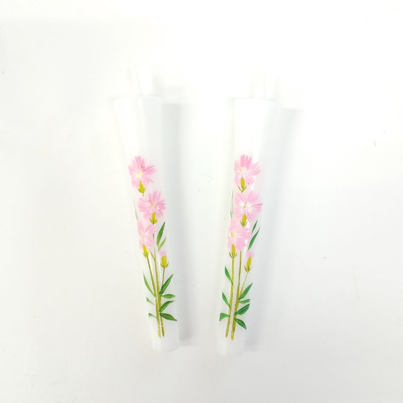 Hand-Painted Japanese Candles - Nadeshiko (Size 3 Set of 2)