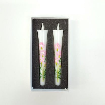 Hand-Painted Japanese Candles - Nadeshiko (Size 3 Set of 2)