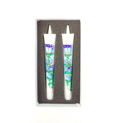 Hand-Painted Japanese Candles - Gentian (Size 3 Set of 2)