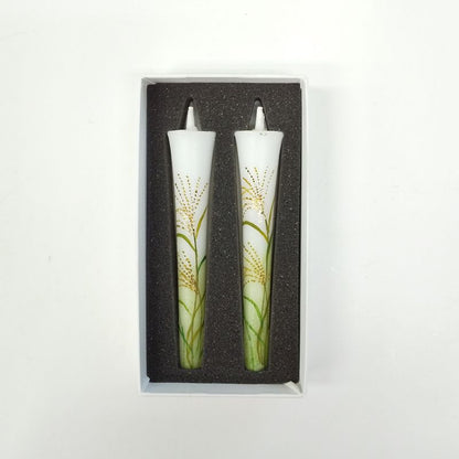 Hand-Painted Japanese Candles - Susuki (Size 3 Set of 2)